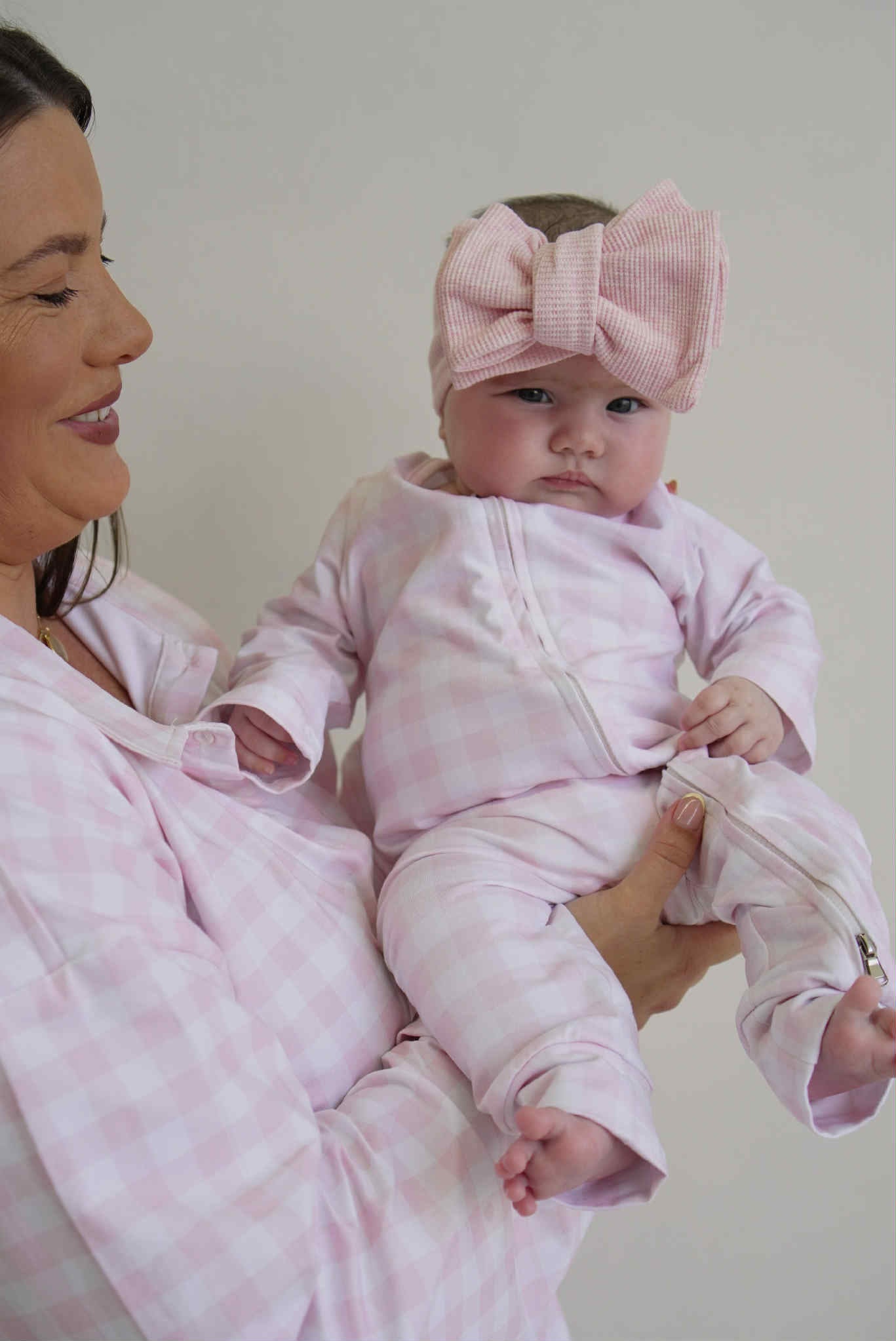 Pink Gingham Baby Romper