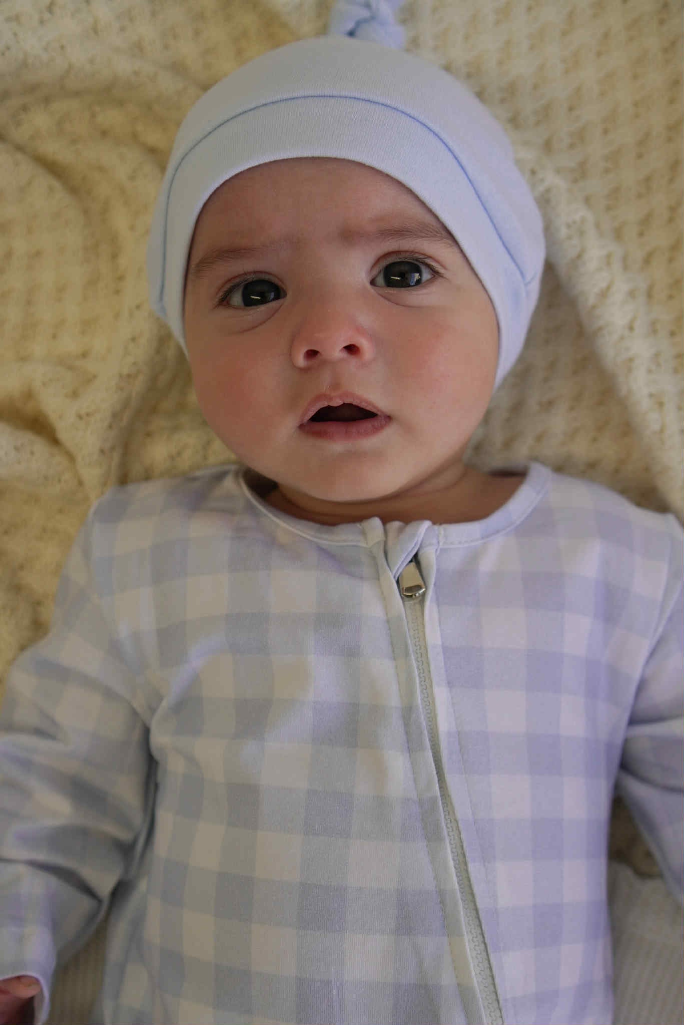 Blue Gingham Baby Romper
