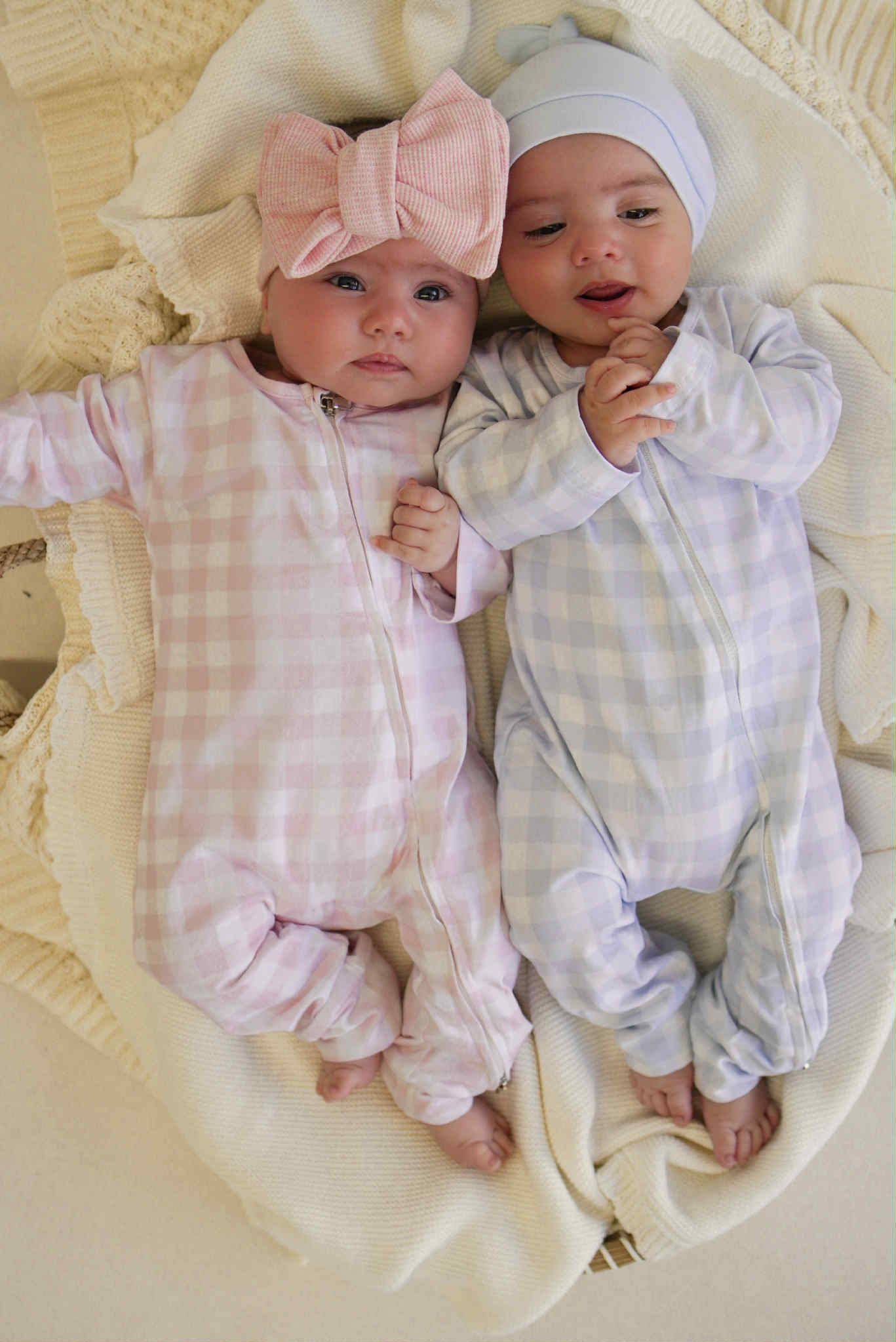Blue Gingham Baby Romper