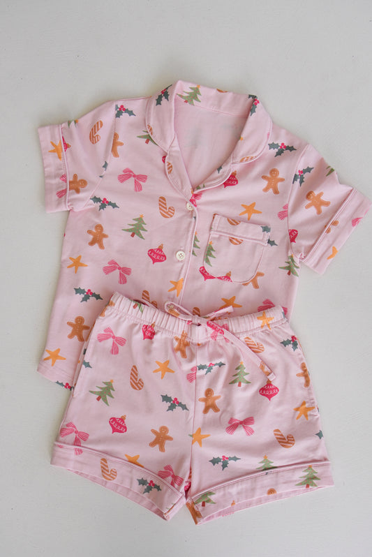 Christmas print -pink kids