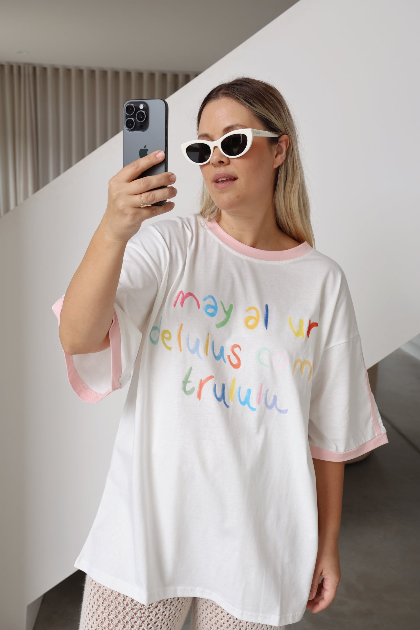 Pink - 'May all ur Delulus come trululu' Womans tee