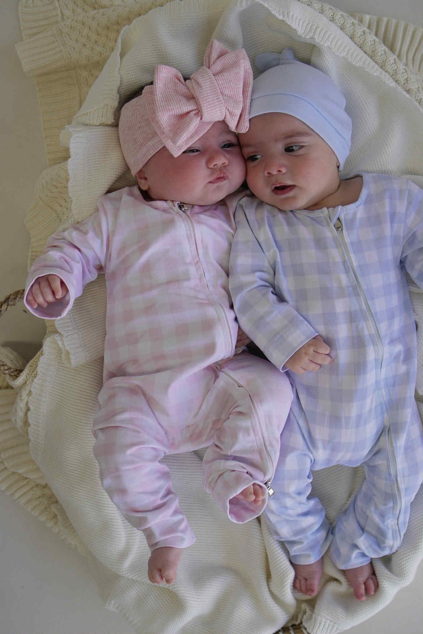 Blue Gingham Baby Romper