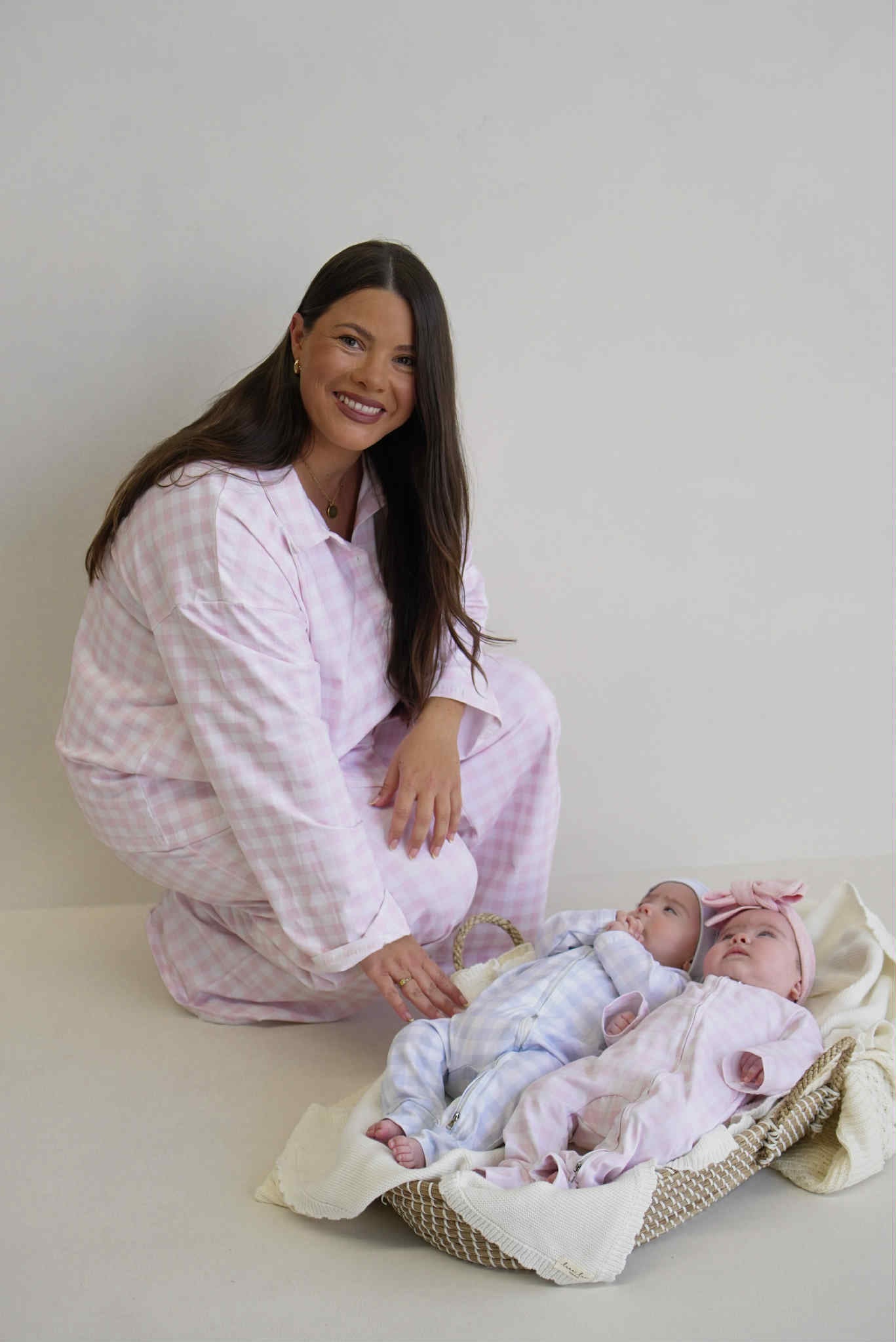 Blue Gingham Baby Romper