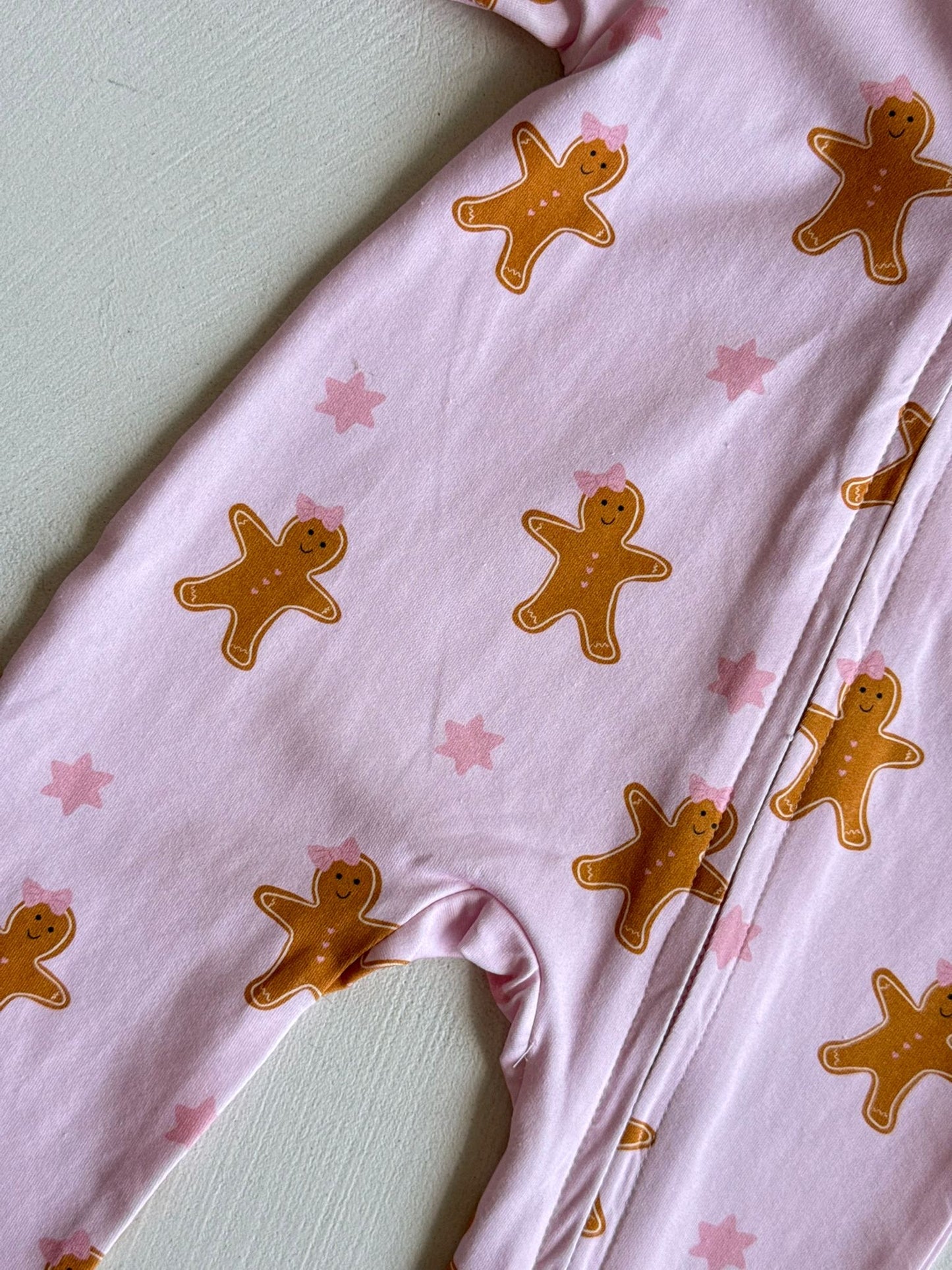 Gingerbread baby romper- Pink