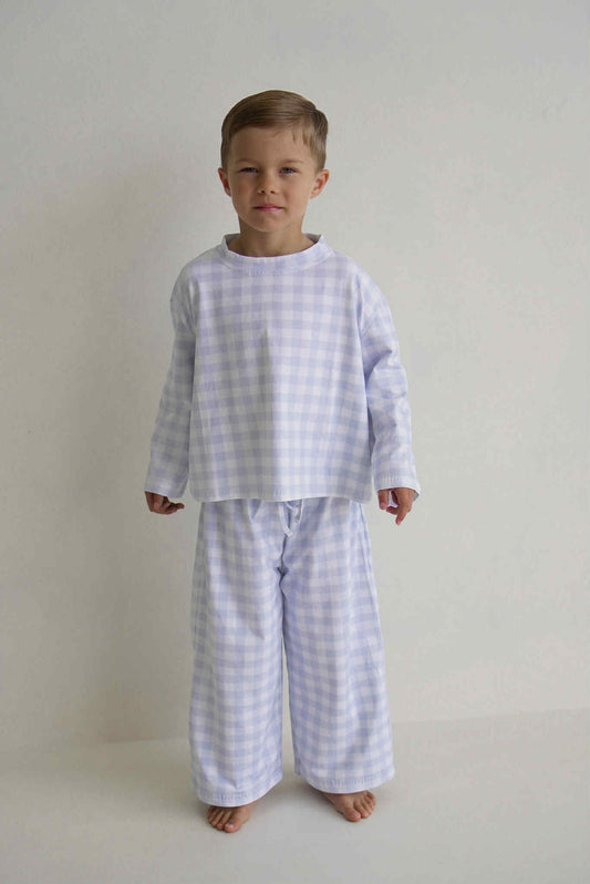 Blue Gingham Kids Pyjamas