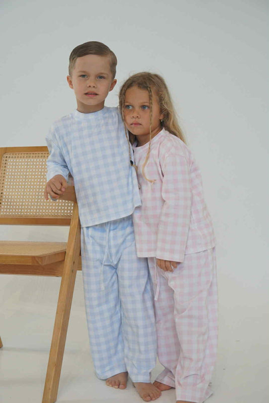 Pink Gingham Kids Pyjamas