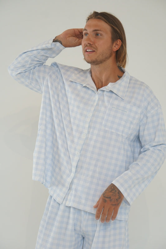 Blue Gingham Adult Pyjamas