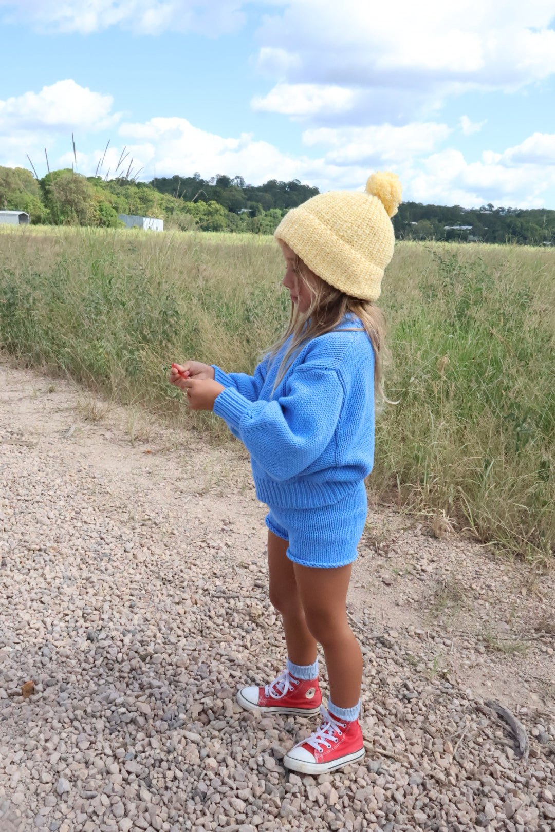 Bubble knit Set | Electric Blue
