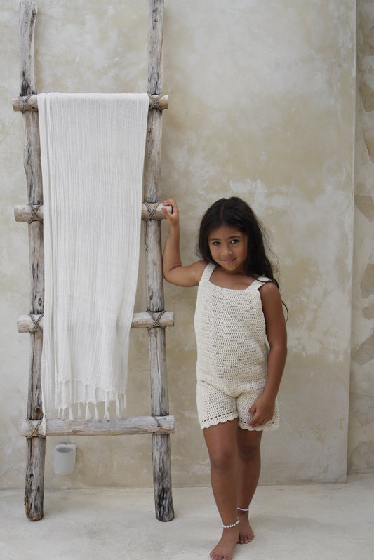 Keiki Crochet Jumpsuit- Sand
