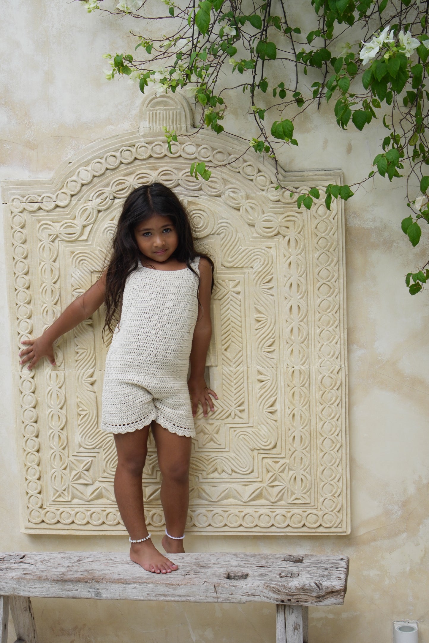 Keiki Crochet Jumpsuit- Sand