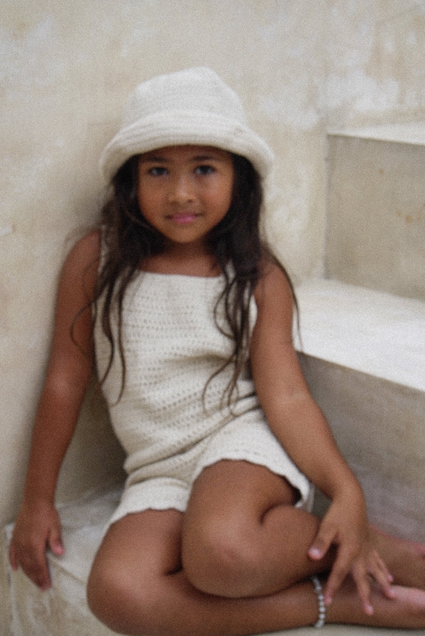 Keiki Crochet Jumpsuit- Sand