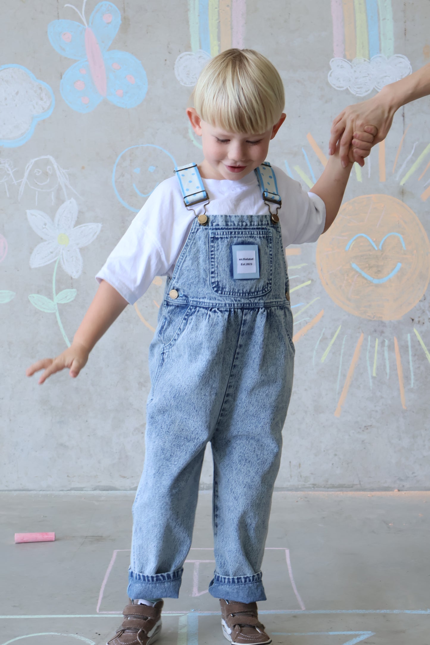Polka Dot Overalls | Baby Blue