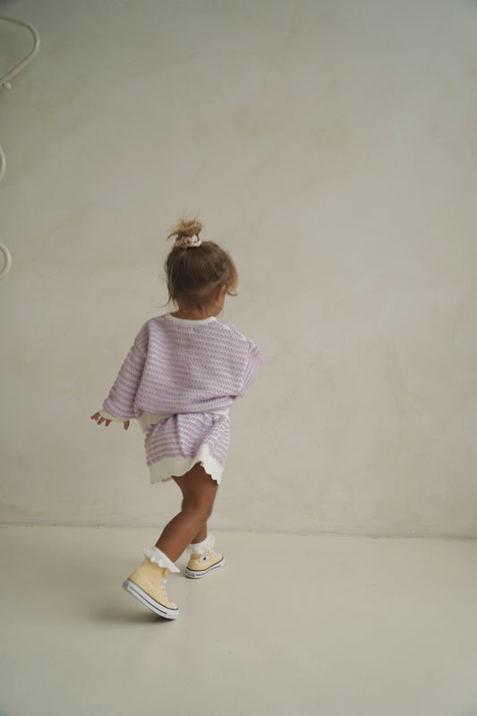 Lottie Crochet Knit Set - Lilac