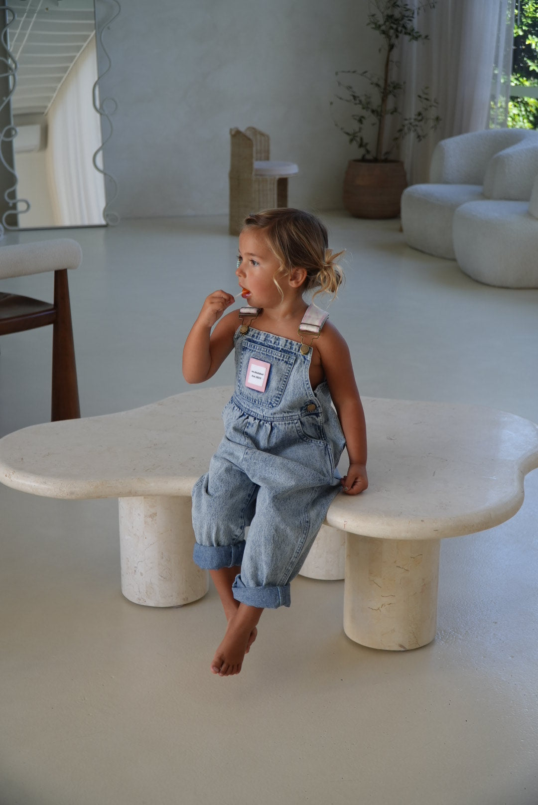 Polka Dot Overalls | Baby Pink