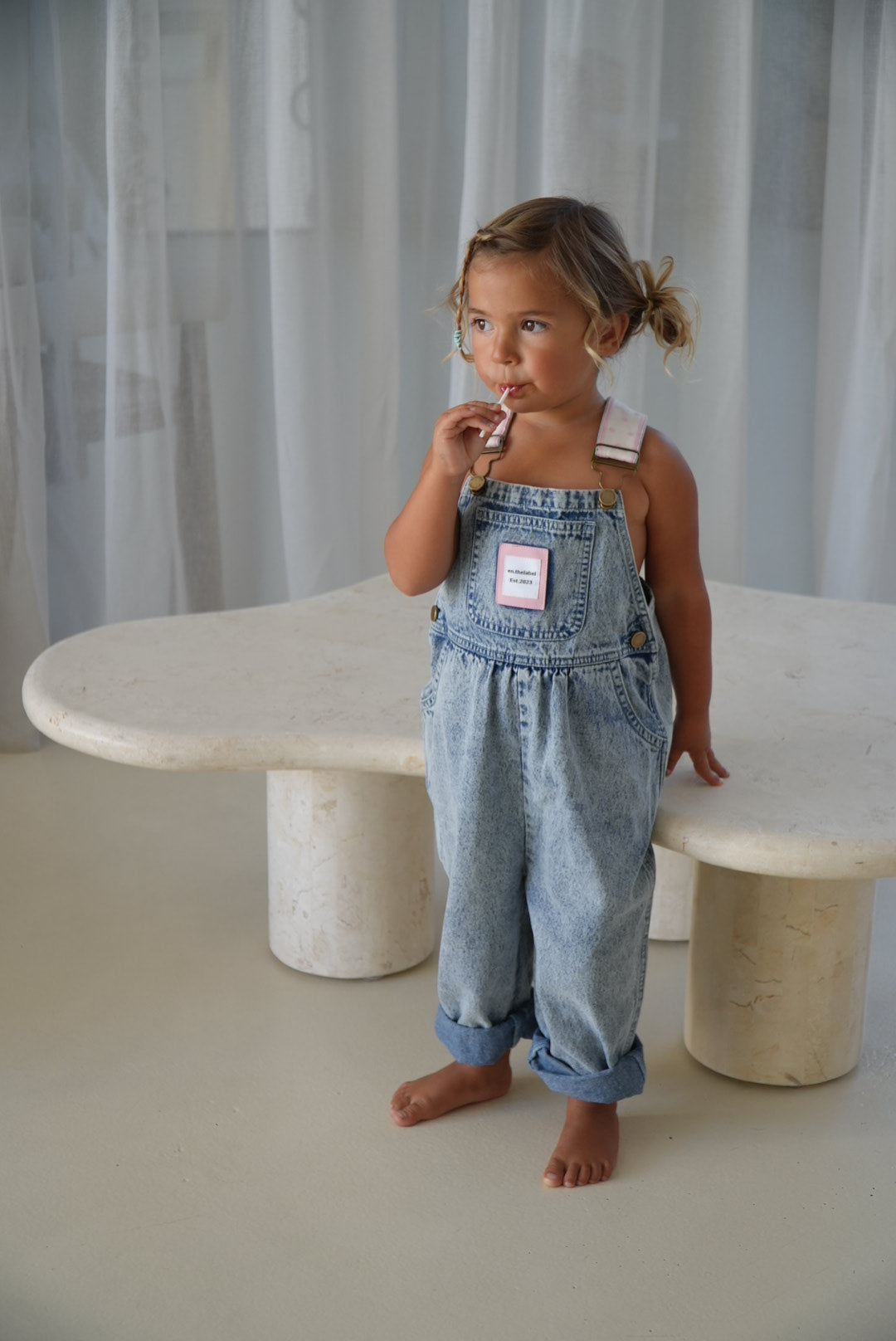 Polka Dot Overalls | Baby Pink