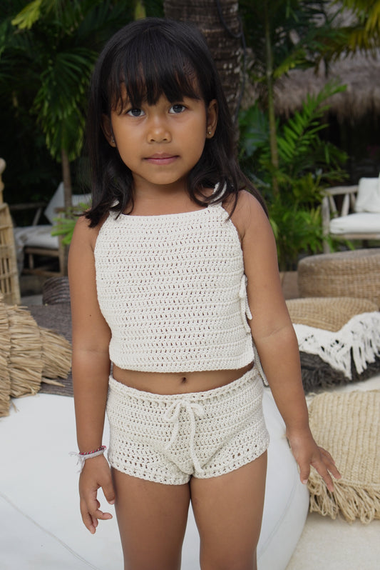 White crochet outfit