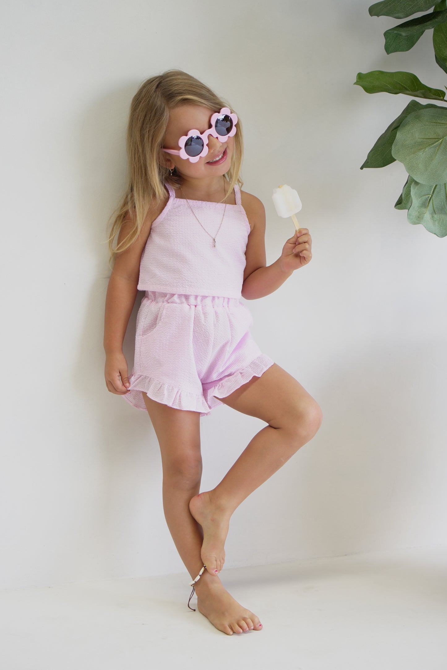 Pink Frill Short set