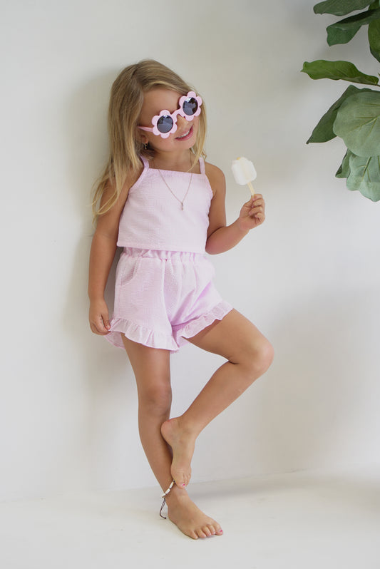 Pink Frill Short set