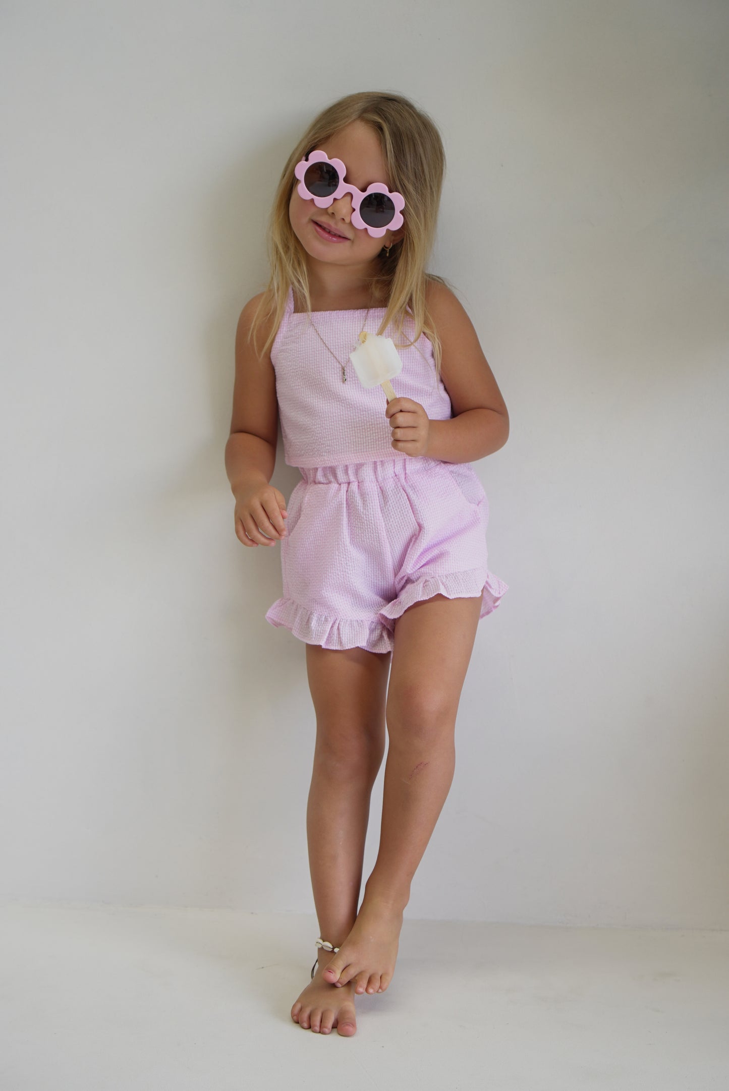 Pink Frill Short set