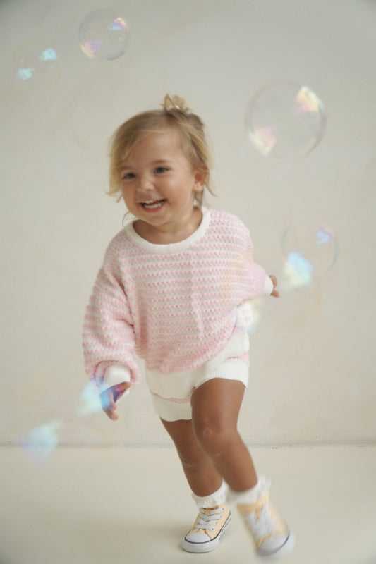 Posy Crochet Knit Set - Pink