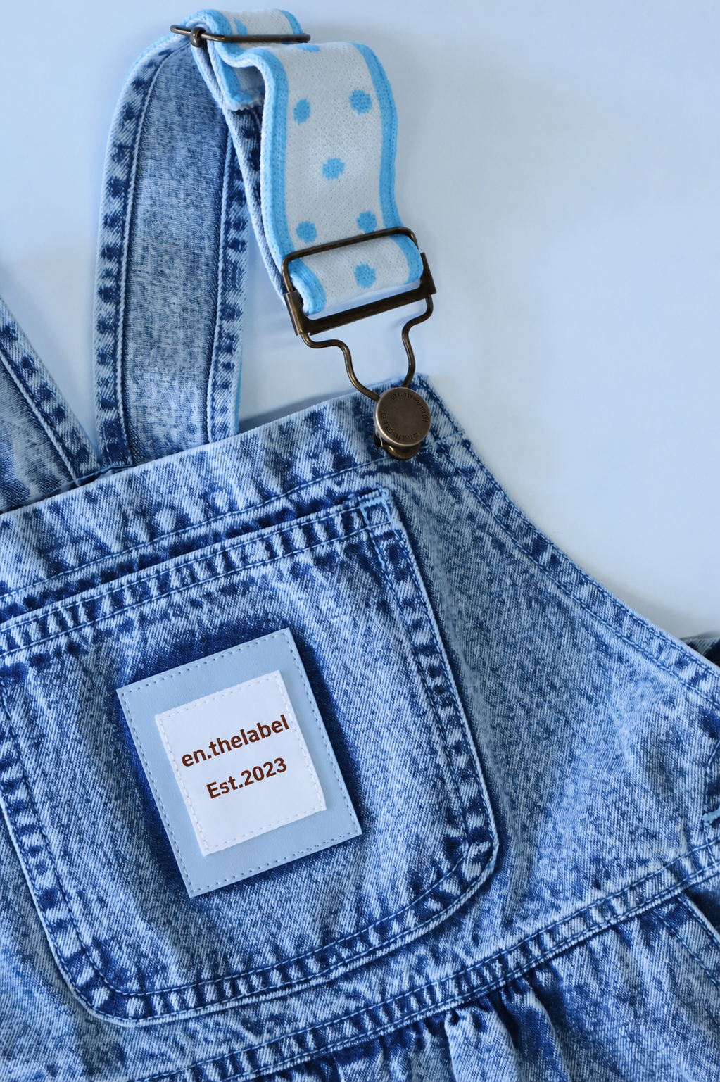 Polka Dot Overalls | Baby Blue