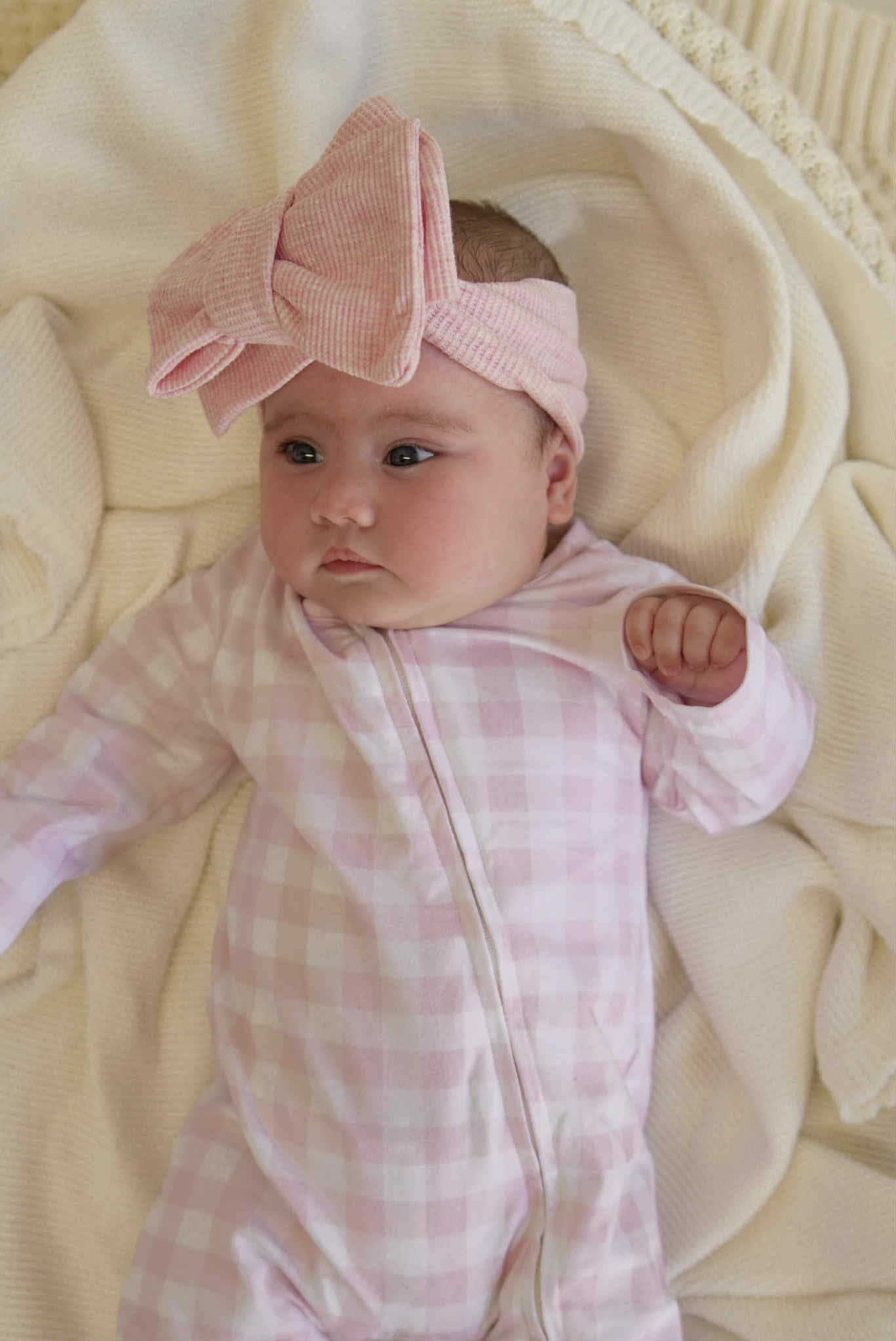 Pink Gingham Baby Romper