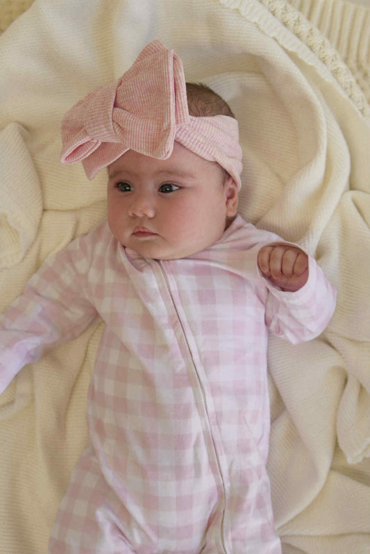 Pink Gingham Baby Romper