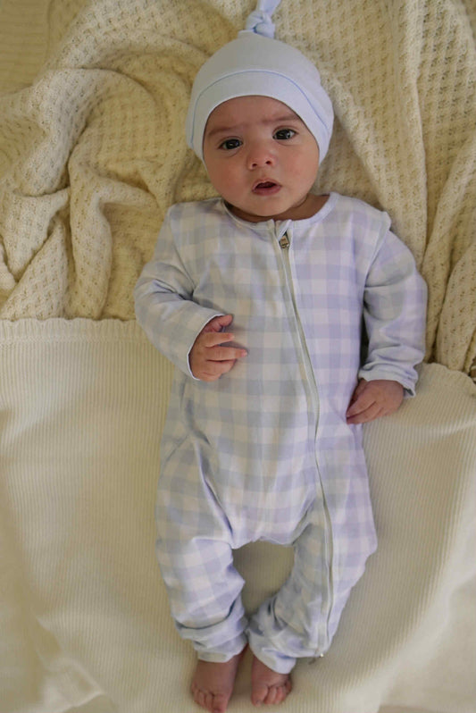 Blue Gingham Baby Romper
