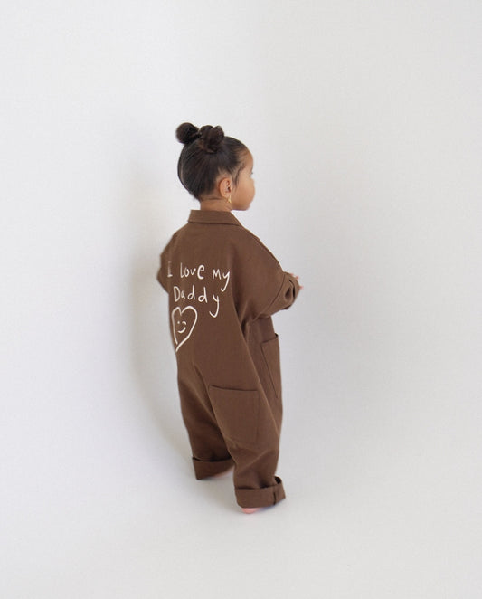 I love my daddy Boiler Suit - Chocolate