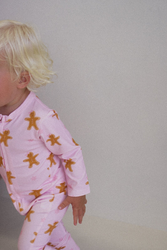 Gingerbread Baby Romper - Pink