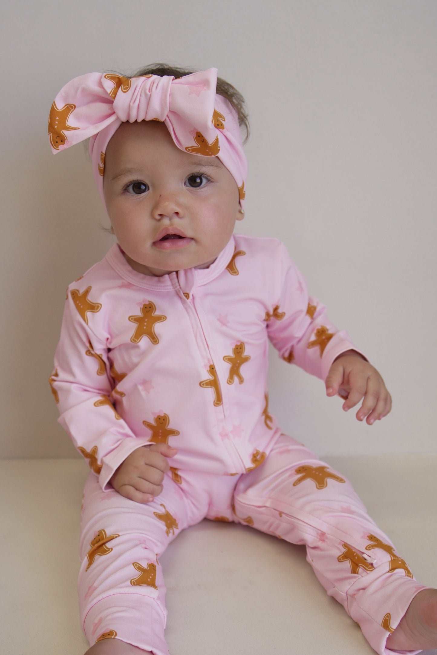 Gingerbread Baby Romper - Pink
